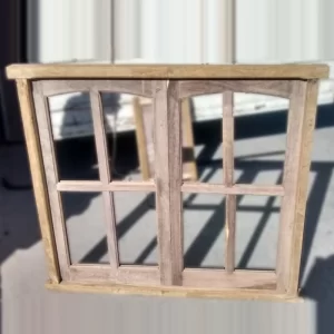 Ventana de algarrobo doble sin celosias